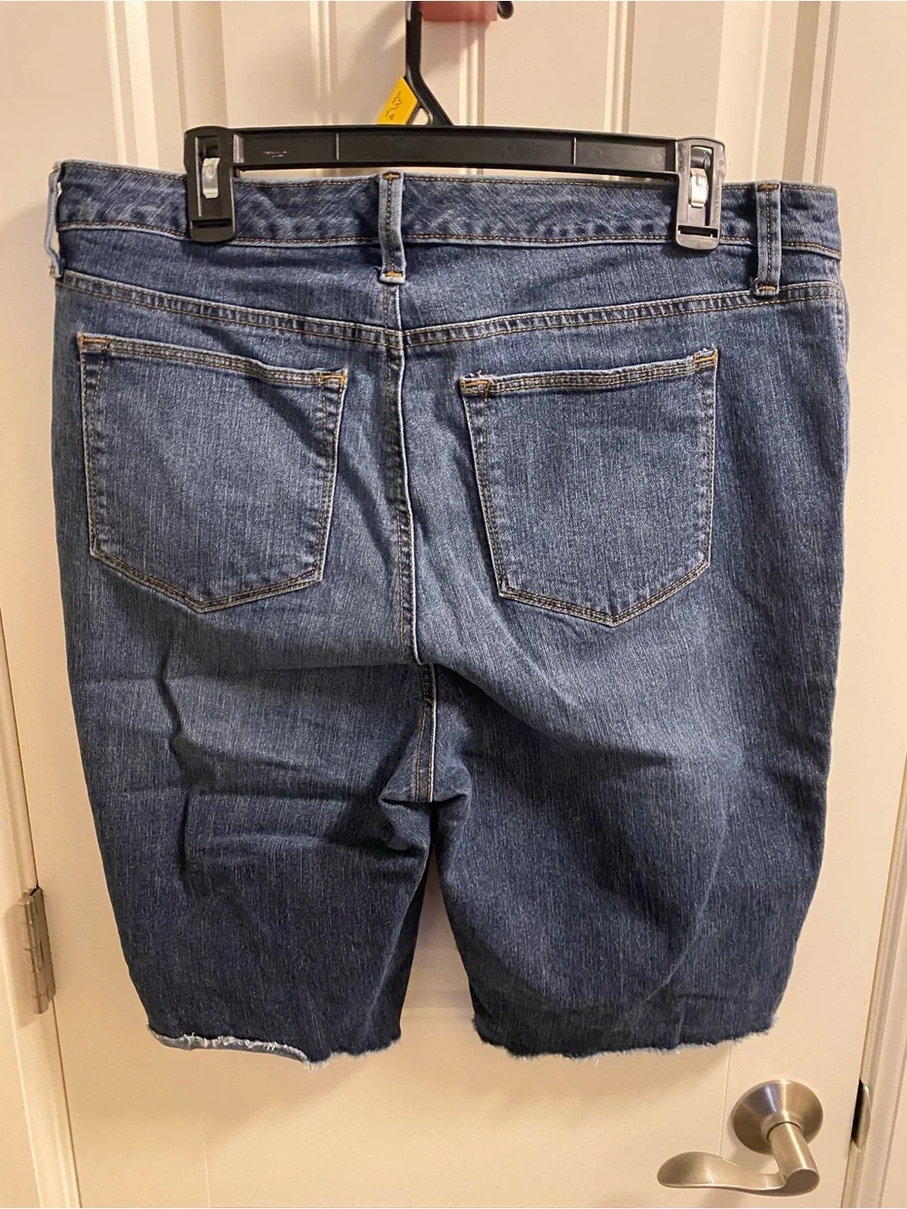 Style Co Jeans Shorts 14W Bermuda Blue Stretch Denim Cut Off Raw Hem